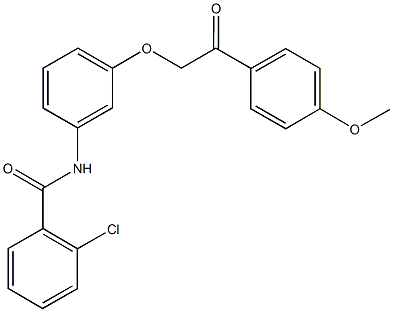 2-chloro-N-{3-[2-(4-methoxyphenyl)-2-oxoethoxy]phenyl}benzamide Struktur