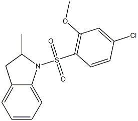 1-[(4-chloro-2-methoxyphenyl)sulfonyl]-2-methylindoline Struktur