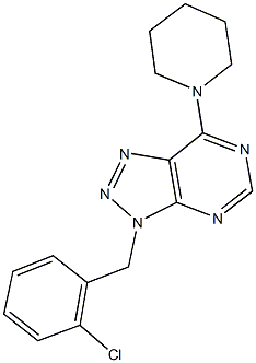 3-(2-chlorobenzyl)-7-(1-piperidinyl)-3H-[1,2,3]triazolo[4,5-d]pyrimidine Struktur