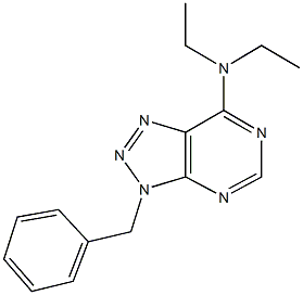 3-benzyl-N,N-diethyl-3H-[1,2,3]triazolo[4,5-d]pyrimidin-7-amine Struktur