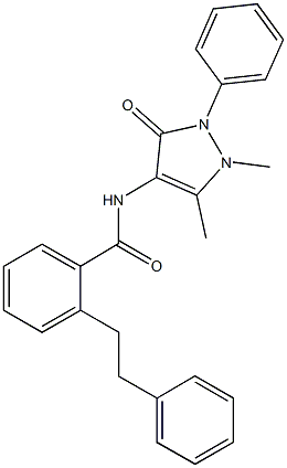 N-(1,5-dimethyl-3-oxo-2-phenyl-2,3-dihydro-1H-pyrazol-4-yl)-2-(2-phenylethyl)benzamide Struktur