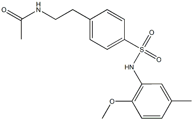 N-(2-{4-[(2-methoxy-5-methylanilino)sulfonyl]phenyl}ethyl)acetamide Struktur