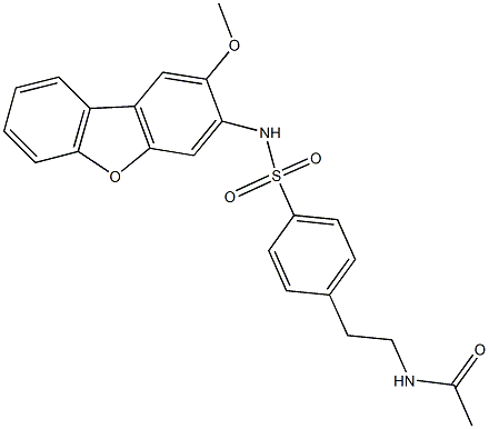 N-[2-(4-{[(2-methoxydibenzo[b,d]furan-3-yl)amino]sulfonyl}phenyl)ethyl]acetamide Struktur