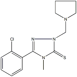 5-(2-chlorophenyl)-4-methyl-2-(1-pyrrolidinylmethyl)-2,4-dihydro-3H-1,2,4-triazole-3-thione Struktur