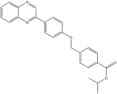 isopropyl 4-{[4-(2-quinoxalinyl)phenoxy]methyl}benzoate Struktur