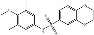 N-(4-methoxy-3,5-dimethylphenyl)-2,3-dihydro-1,4-benzodioxine-6-sulfonamide Struktur