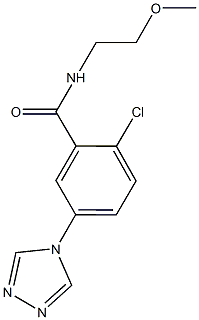 2-chloro-N-(2-methoxyethyl)-5-(4H-1,2,4-triazol-4-yl)benzamide Struktur