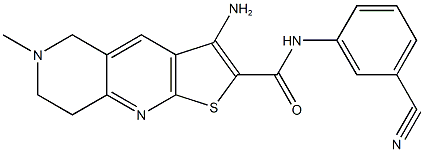 3-amino-N-(3-cyanophenyl)-6-methyl-5,6,7,8-tetrahydrothieno[2,3-b][1,6]naphthyridine-2-carboxamide Struktur