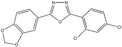 2-(1,3-benzodioxol-5-yl)-5-(2,4-dichlorophenyl)-1,3,4-oxadiazole Struktur