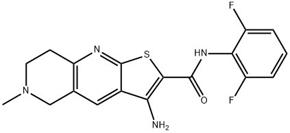 3-amino-N-(2,6-difluorophenyl)-6-methyl-5,6,7,8-tetrahydrothieno[2,3-b][1,6]naphthyridine-2-carboxamide Struktur