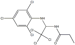 N-[2,2,2-trichloro-1-(2,4,6-trichloroanilino)ethyl]propanamide Struktur