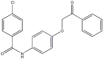 4-chloro-N-[4-(2-oxo-2-phenylethoxy)phenyl]benzamide Struktur