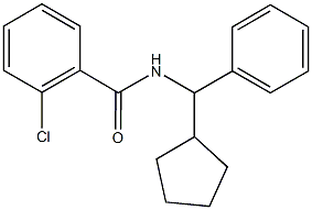 2-chloro-N-[cyclopentyl(phenyl)methyl]benzamide Struktur