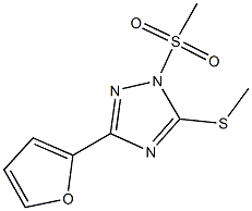 3-(2-furyl)-1-(methylsulfonyl)-1H-1,2,4-triazol-5-yl methyl sulfide Struktur