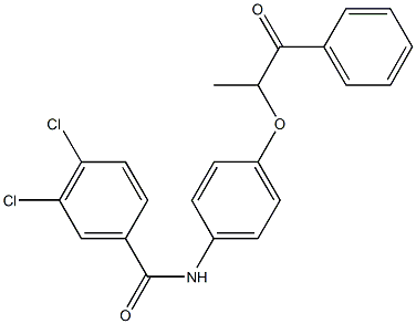 3,4-dichloro-N-[4-(1-methyl-2-oxo-2-phenylethoxy)phenyl]benzamide Struktur