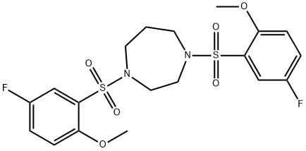 1,4-bis[(5-fluoro-2-methoxyphenyl)sulfonyl]-1,4-diazepane Struktur