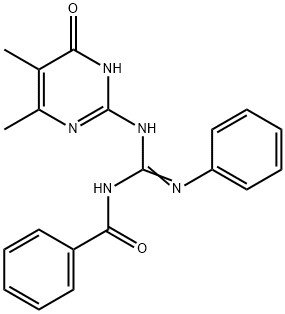 N''-benzoyl-N-(5,6-dimethyl-4-oxo-1,4-dihydro-2-pyrimidinyl)-N'-phenylguanidine Struktur