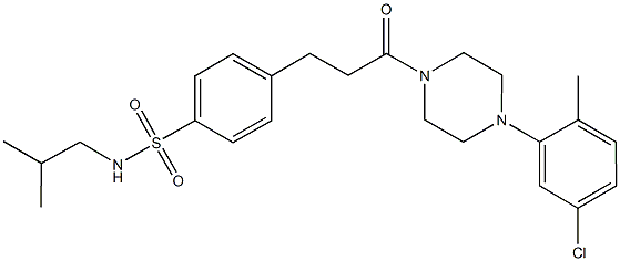 4-{3-[4-(5-chloro-2-methylphenyl)-1-piperazinyl]-3-oxopropyl}-N-isobutylbenzenesulfonamide Struktur