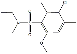 3-chloro-N,N-diethyl-6-methoxy-2,4-dimethylbenzenesulfonamide Struktur