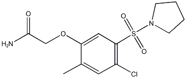 2-[4-chloro-2-methyl-5-(1-pyrrolidinylsulfonyl)phenoxy]acetamide Struktur