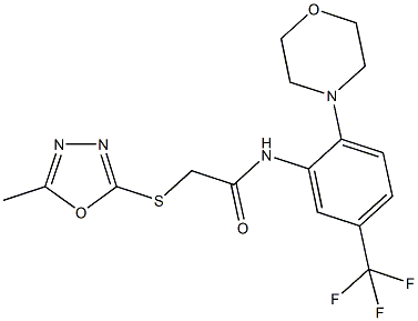 2-[(5-methyl-1,3,4-oxadiazol-2-yl)sulfanyl]-N-[2-(4-morpholinyl)-5-(trifluoromethyl)phenyl]acetamide Struktur