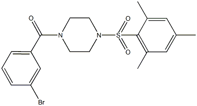 1-(3-bromobenzoyl)-4-(mesitylsulfonyl)piperazine Struktur