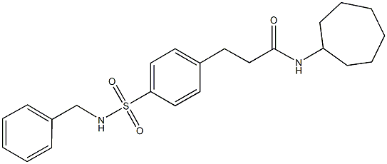 3-{4-[(benzylamino)sulfonyl]phenyl}-N-cycloheptylpropanamide Struktur