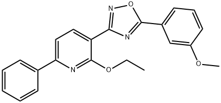 2-ethoxy-3-[5-(3-methoxyphenyl)-1,2,4-oxadiazol-3-yl]-6-phenylpyridine Struktur