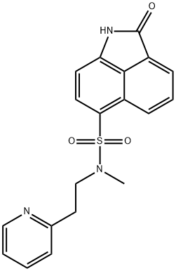 N-methyl-2-oxo-N-[2-(2-pyridinyl)ethyl]-1,2-dihydrobenzo[cd]indole-6-sulfonamide Struktur