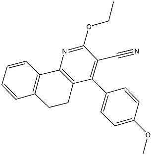 2-ethoxy-4-(4-methoxyphenyl)-5,6-dihydrobenzo[h]quinoline-3-carbonitrile Struktur