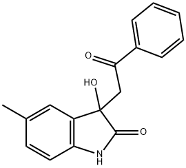 3-hydroxy-5-methyl-3-(2-oxo-2-phenylethyl)-1,3-dihydro-2H-indol-2-one Struktur