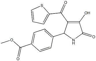 methyl 4-[4-hydroxy-5-oxo-3-(2-thienylcarbonyl)-2,5-dihydro-1H-pyrrol-2-yl]benzoate Struktur