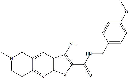 3-amino-N-(4-methoxybenzyl)-6-methyl-5,6,7,8-tetrahydrothieno[2,3-b][1,6]naphthyridine-2-carboxamide Struktur