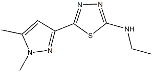 N-[5-(1,5-dimethyl-1H-pyrazol-3-yl)-1,3,4-thiadiazol-2-yl]-N-ethylamine Struktur