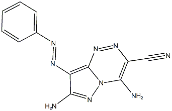 4,7-diamino-8-(phenyldiazenyl)pyrazolo[5,1-c][1,2,4]triazine-3-carbonitrile Struktur