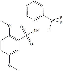 2,5-dimethoxy-N-[2-(trifluoromethyl)phenyl]benzenesulfonamide Struktur