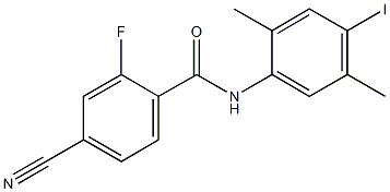 4-cyano-2-fluoro-N-(4-iodo-2,5-dimethylphenyl)benzamide Struktur