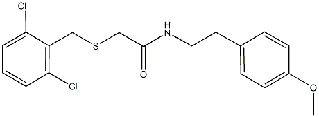 2-[(2,6-dichlorobenzyl)sulfanyl]-N-[2-(4-methoxyphenyl)ethyl]acetamide Struktur