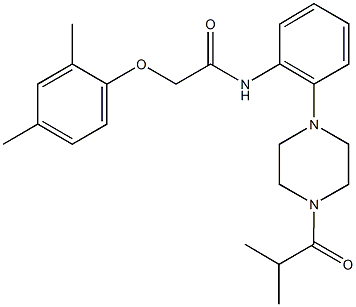 2-(2,4-dimethylphenoxy)-N-[2-(4-isobutyryl-1-piperazinyl)phenyl]acetamide Struktur