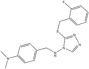 N-[4-(dimethylamino)benzyl]-N-{3-[(2-fluorobenzyl)thio]-4H-1,2,4-triazol-4-yl}amine Struktur