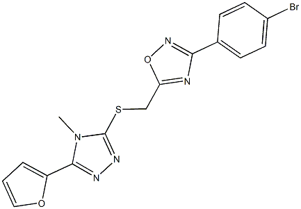 [3-(4-bromophenyl)-1,2,4-oxadiazol-5-yl]methyl 5-(2-furyl)-4-methyl-4H-1,2,4-triazol-3-yl sulfide Struktur