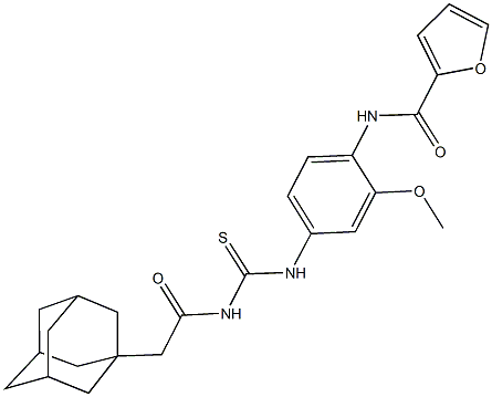 N-[4-({[(1-adamantylacetyl)amino]carbothioyl}amino)-2-methoxyphenyl]-2-furamide Struktur