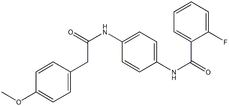 2-fluoro-N-(4-{[(4-methoxyphenyl)acetyl]amino}phenyl)benzamide Struktur