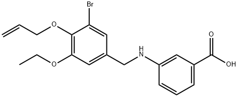 3-{[4-(allyloxy)-3-bromo-5-ethoxybenzyl]amino}benzoicacid Struktur