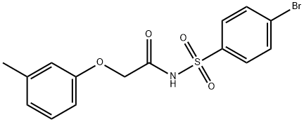 4-bromo-N-[(3-methylphenoxy)acetyl]benzenesulfonamide Struktur