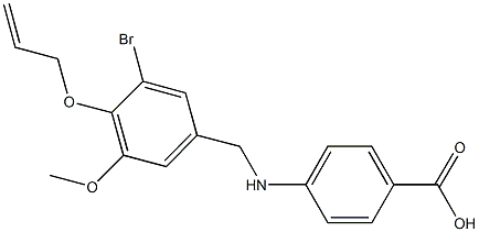 4-{[4-(allyloxy)-3-bromo-5-methoxybenzyl]amino}benzoic acid Struktur