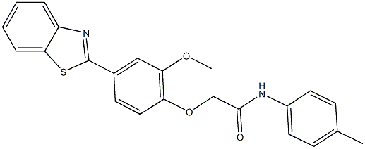 2-[4-(1,3-benzothiazol-2-yl)-2-methoxyphenoxy]-N-(4-methylphenyl)acetamide Struktur