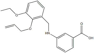 3-{[2-(allyloxy)-3-ethoxybenzyl]amino}benzoic acid Struktur