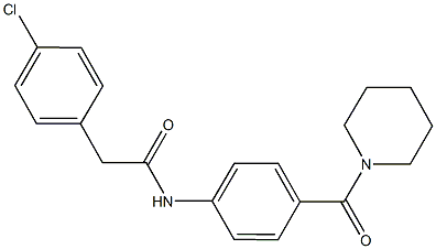 2-(4-chlorophenyl)-N-[4-(1-piperidinylcarbonyl)phenyl]acetamide Struktur