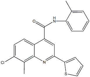 7-chloro-8-methyl-N-(2-methylphenyl)-2-(2-thienyl)-4-quinolinecarboxamide Struktur